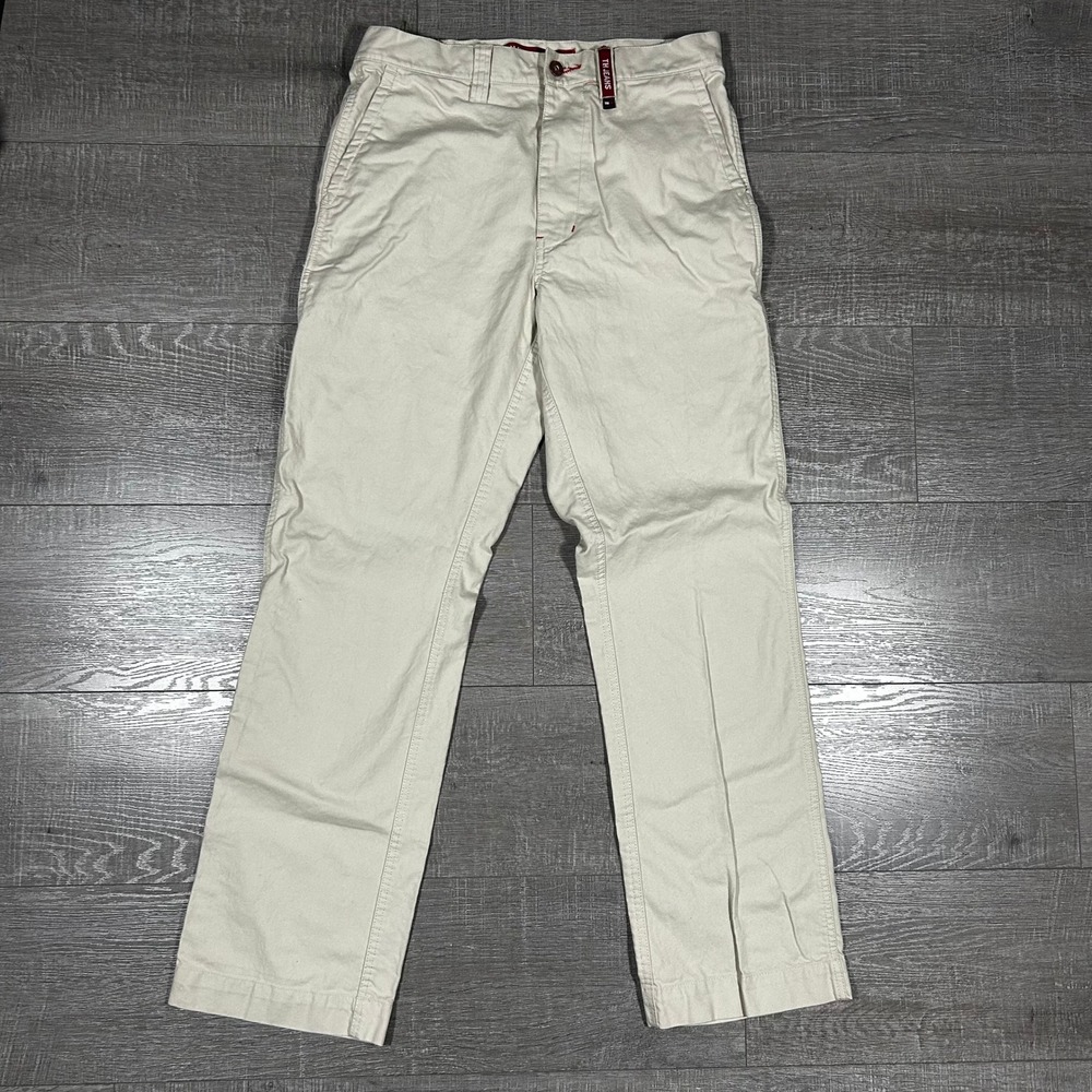 Tommy Jeans Mens 31x32 Khaki Chino Pants Vintage Y2K Straight Leg Tan 0250288
